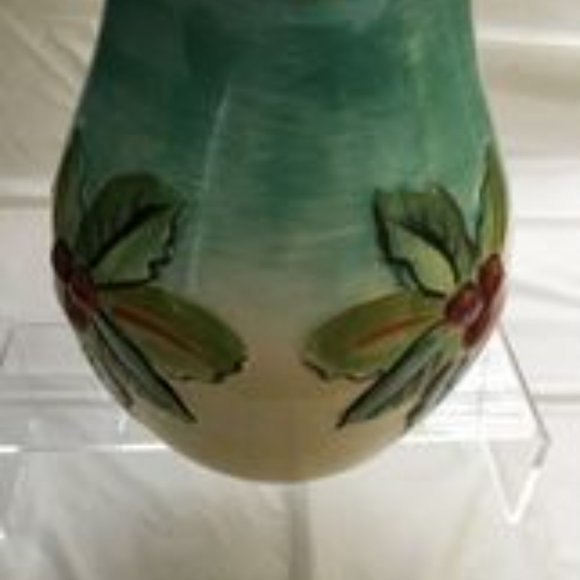Clay Art Stone Lite Hand Painted Tropical Palm Trees Palm Beach Sangria Pitcher - Picture 7 of 9